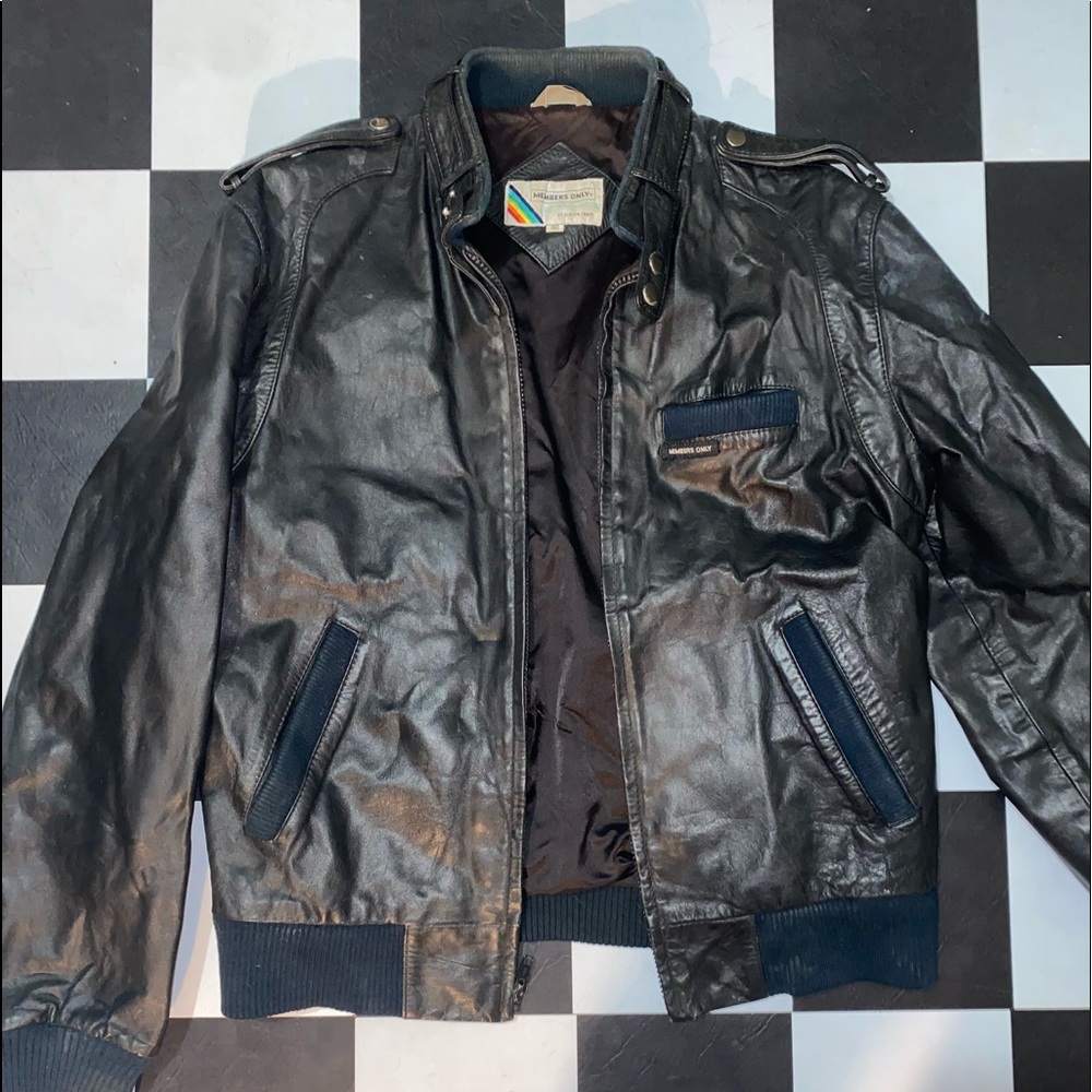 1980s Members Only Leather Jacket